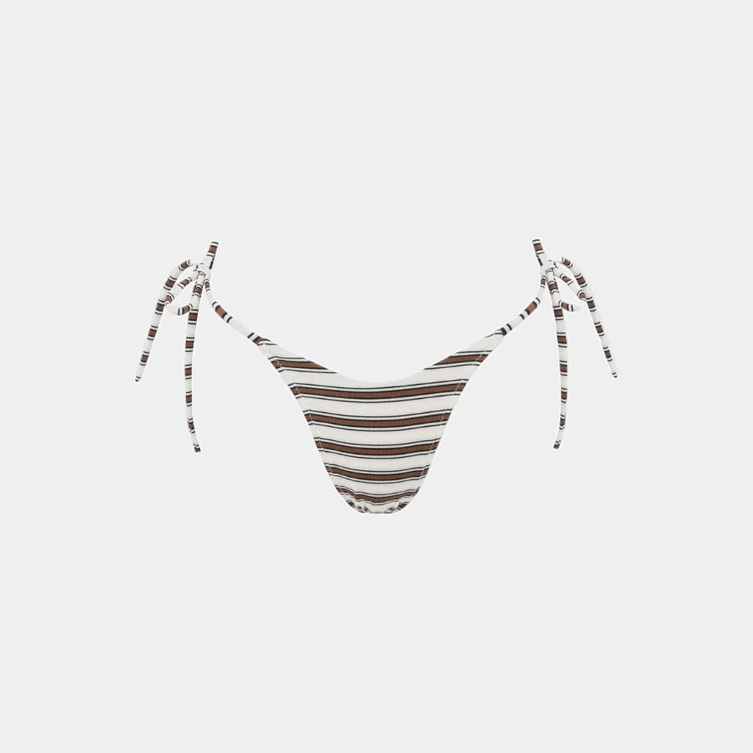 Rhythm Tami Stripe Tie Side Hi Cut Pant-Chocolate