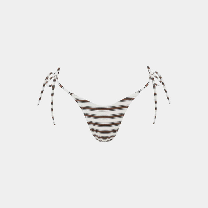 Rhythm Tami Stripe Tie Side Hi Cut Pant-Chocolate