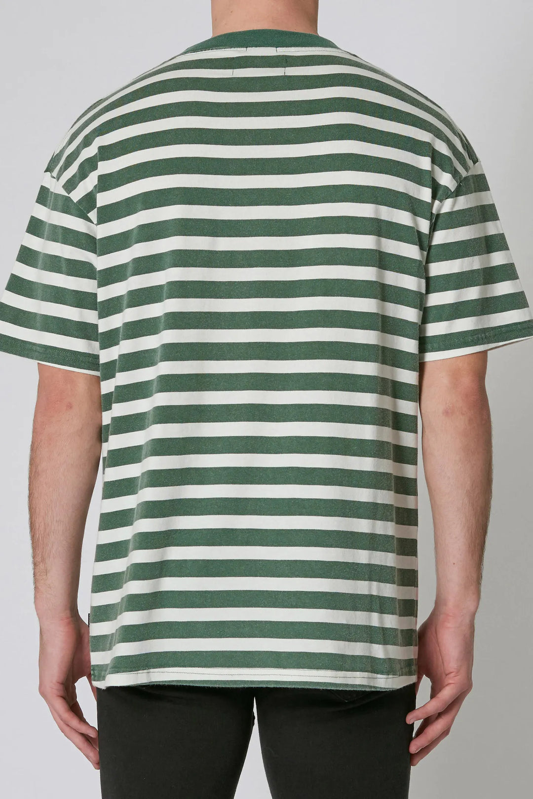 Heavy Stripe Tee- Trade Green