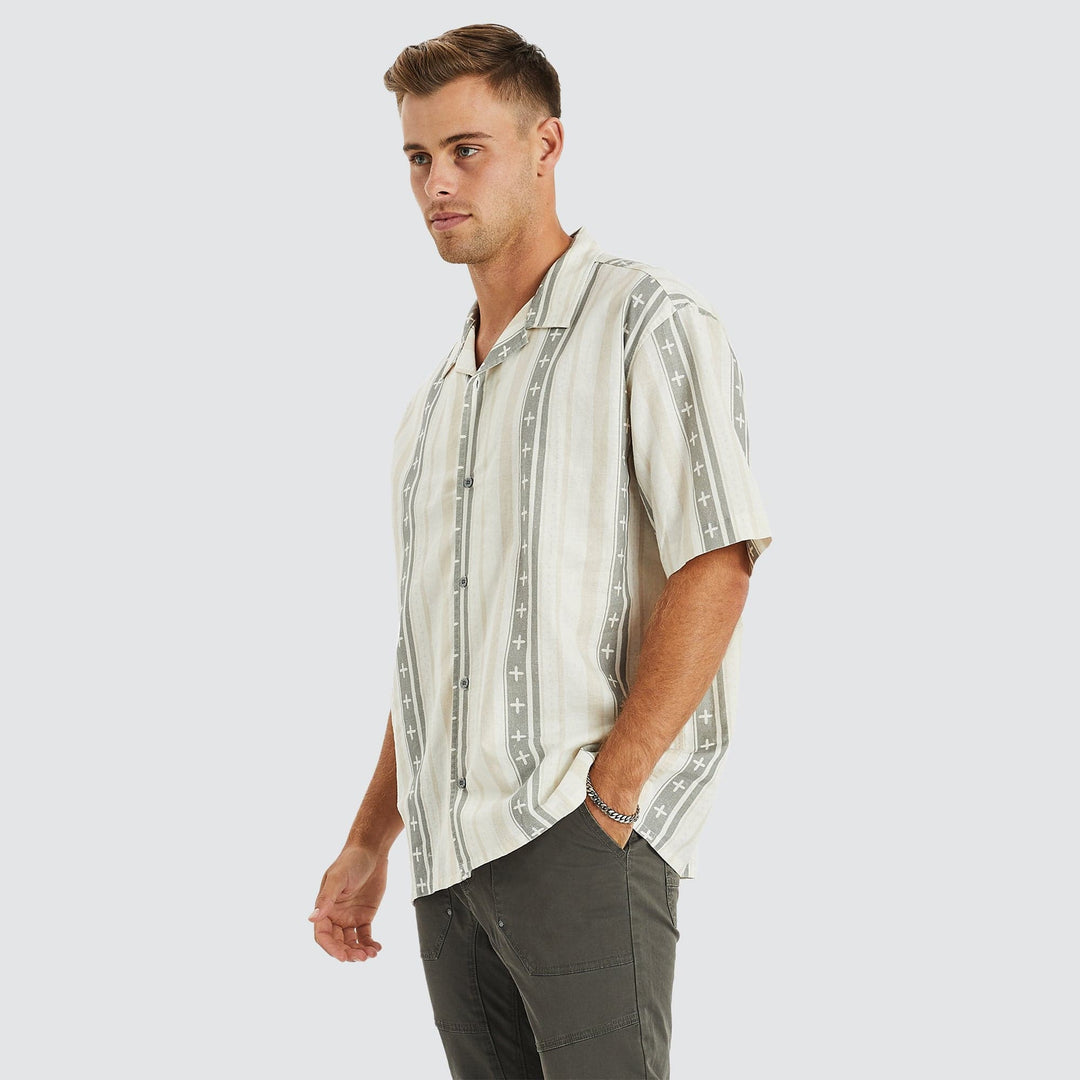 Kiss Chacey Stargaze Relaxed Resort Shirt - Grey/White