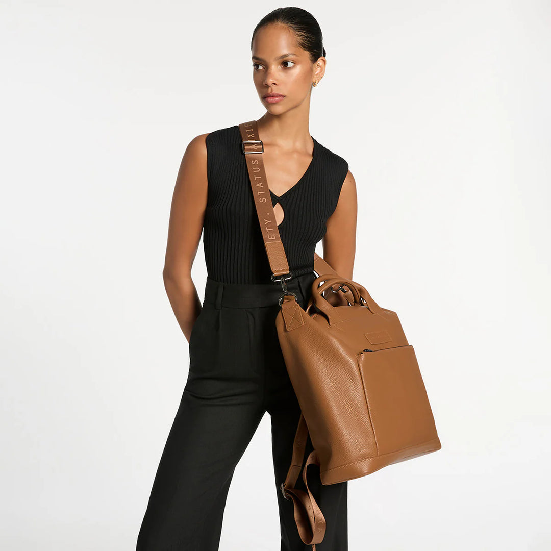 Status Anxiety Comes In Waves Backpack - Camel