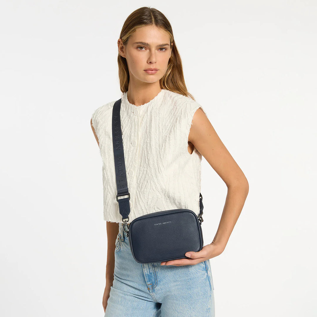Status Anxiety Crossbody Plunder Bag Dual Strap - Midnight Blue
