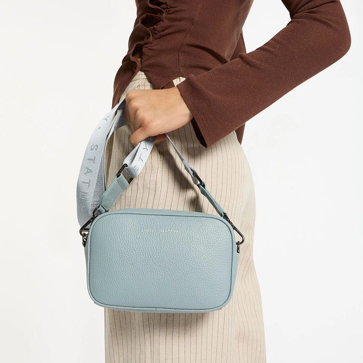 Status Anxiety Crossbody Plunder Bag with Webbed Strap - Powder Blue