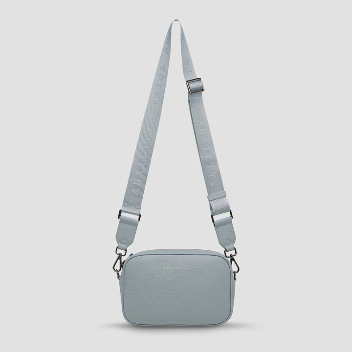 Status Anxiety Crossbody Plunder Bag with Webbed Strap - Powder Blue