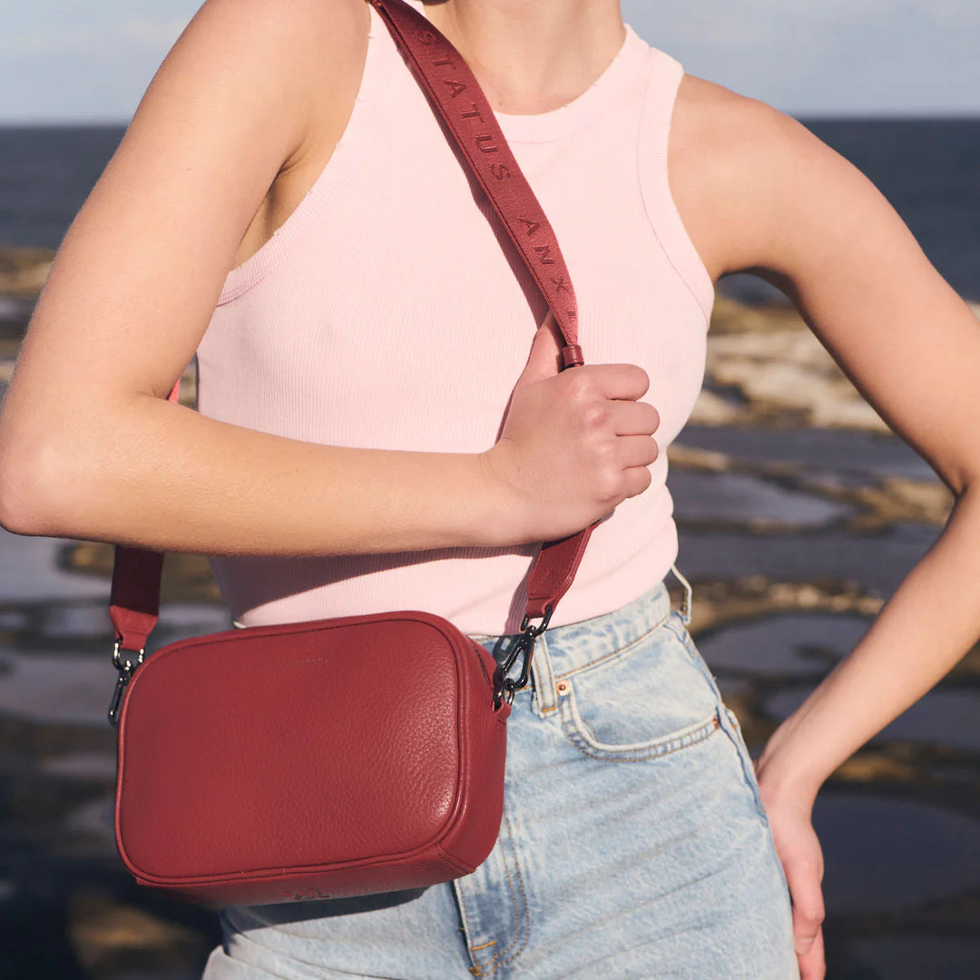 Status Anxiety Crossbody Plunder Bag with Webbed Strap - Rogue