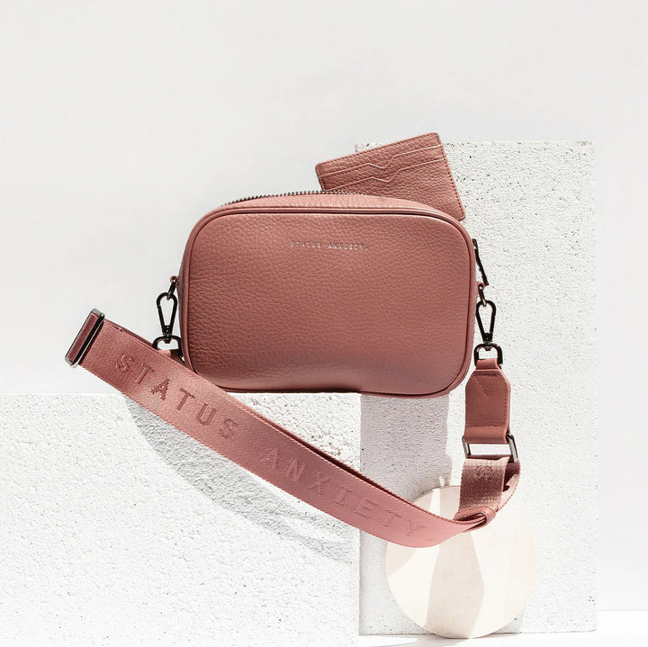 Status Anxiety Crossbody Plunder Bag with Webbed Strap - Dusty Rose