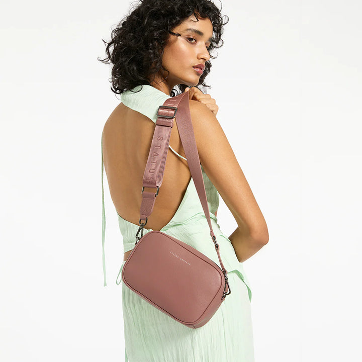 Status Anxiety Crossbody Plunder Bag with Webbed Strap - Dusty Rose