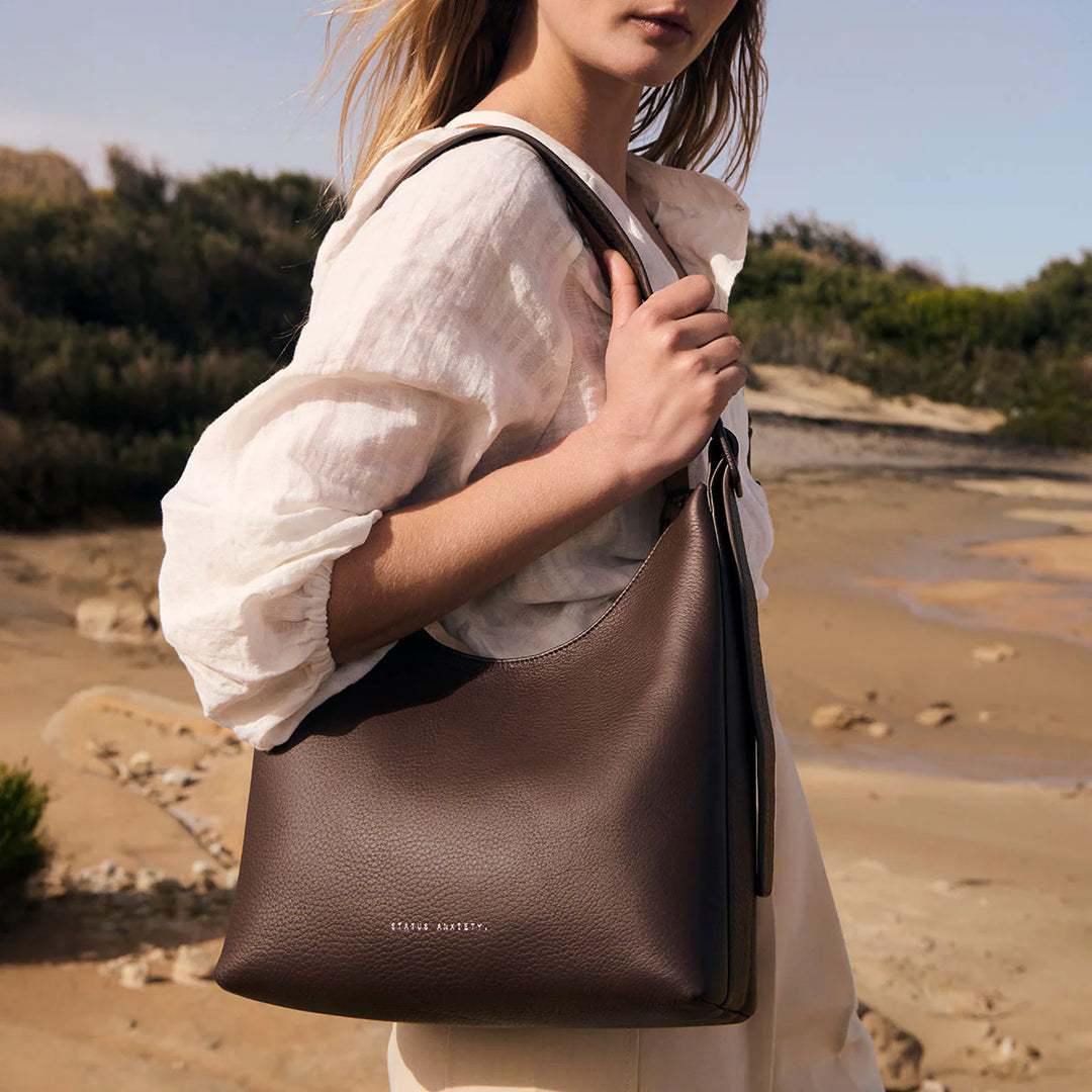 Status Anxiety Take You Higher Handbag - Cocoa