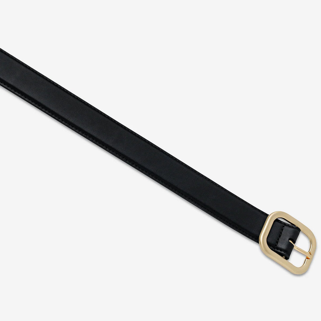 Status Anxiety Falling Quiet Belt - Black Nappa/Gold