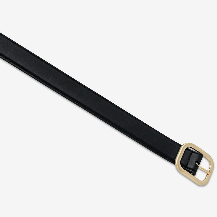 Status Anxiety Falling Quiet Belt - Black Nappa/Gold