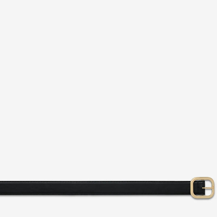 Status Anxiety Falling Quiet Belt - Black Nappa/Gold