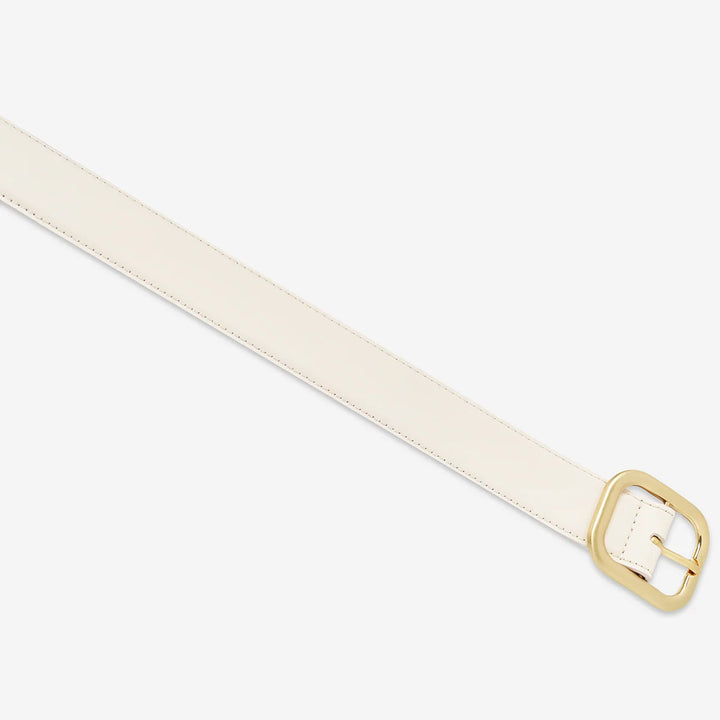 Status Anxiety Falling Quiet Belt - Ivory Nappa/Gold