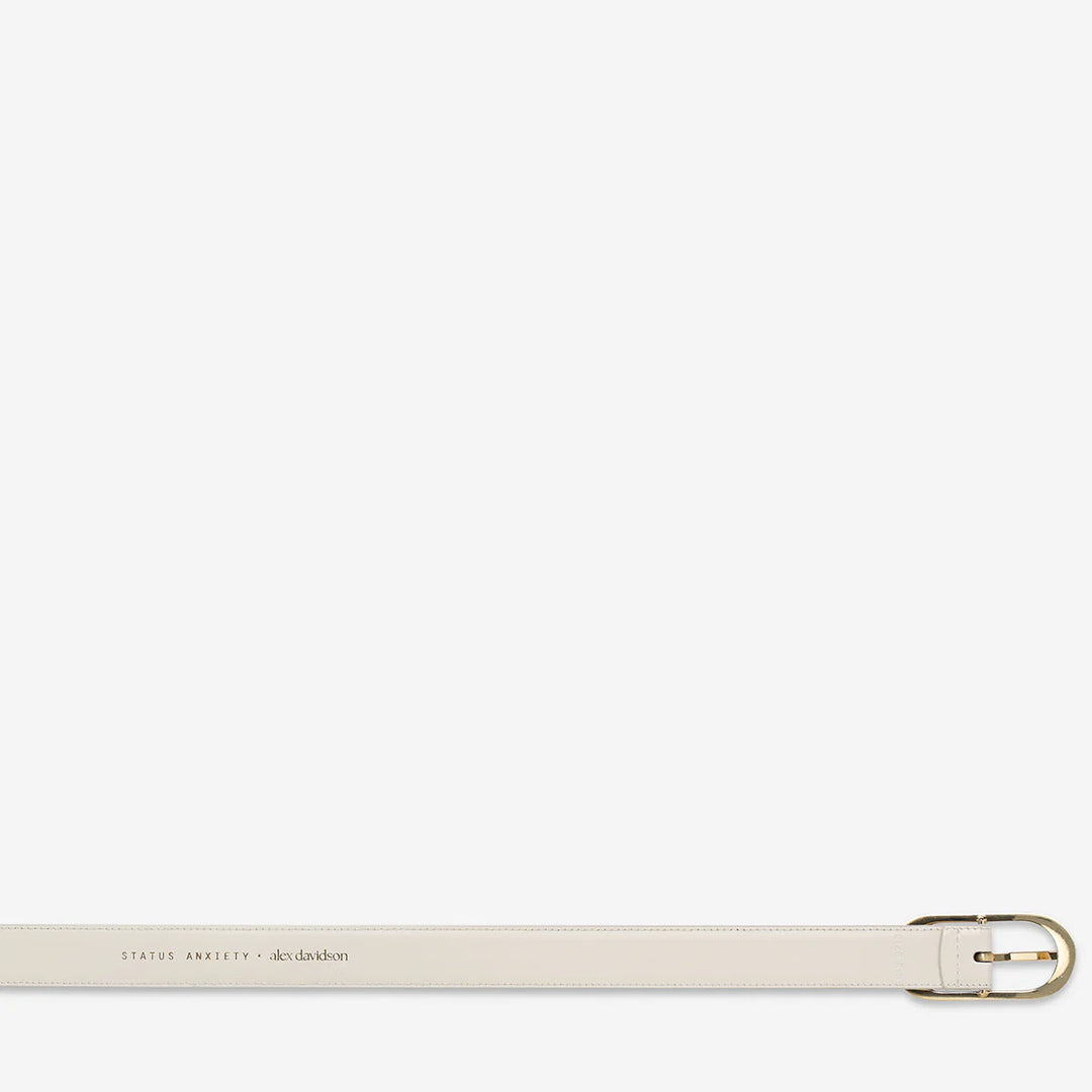 Status Anxiety Final Loop Belt-Ivory Nappa/Gold