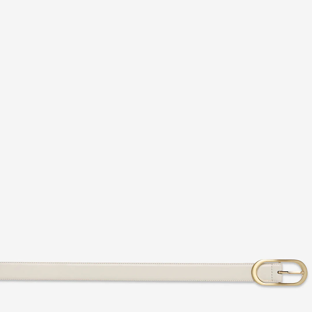 Status Anxiety Final Loop Belt-Ivory Nappa/Gold