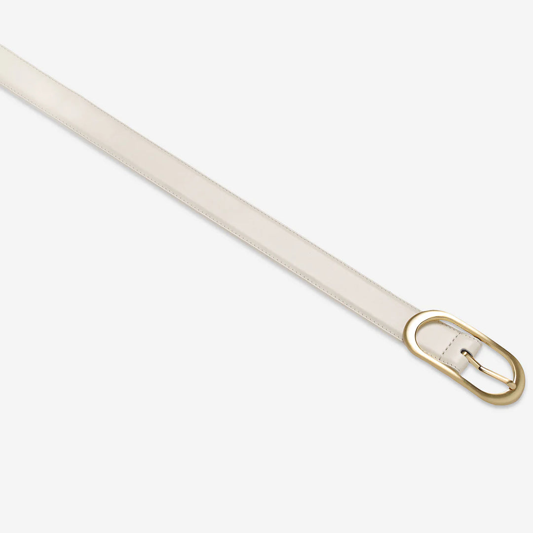 Status Anxiety Final Loop Belt-Ivory Nappa/Gold