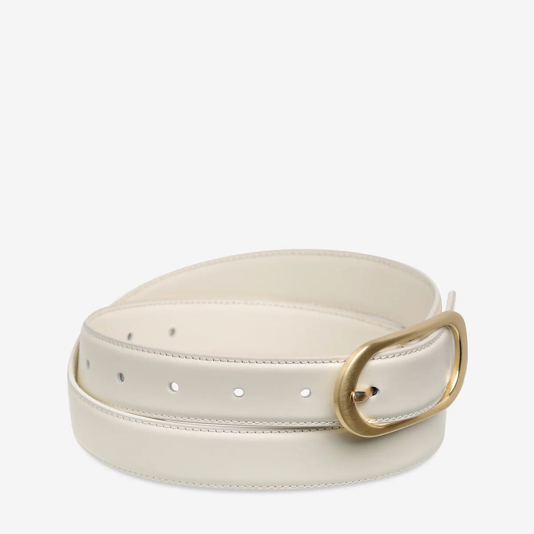 Status Anxiety Final Loop Belt-Ivory Nappa/Gold