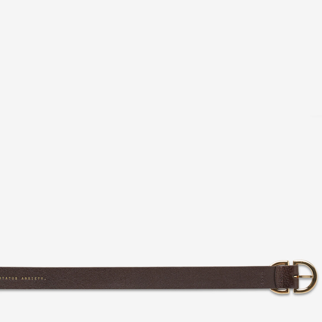 Status Anxiety In Reverse Belt - Chocolate/Gold