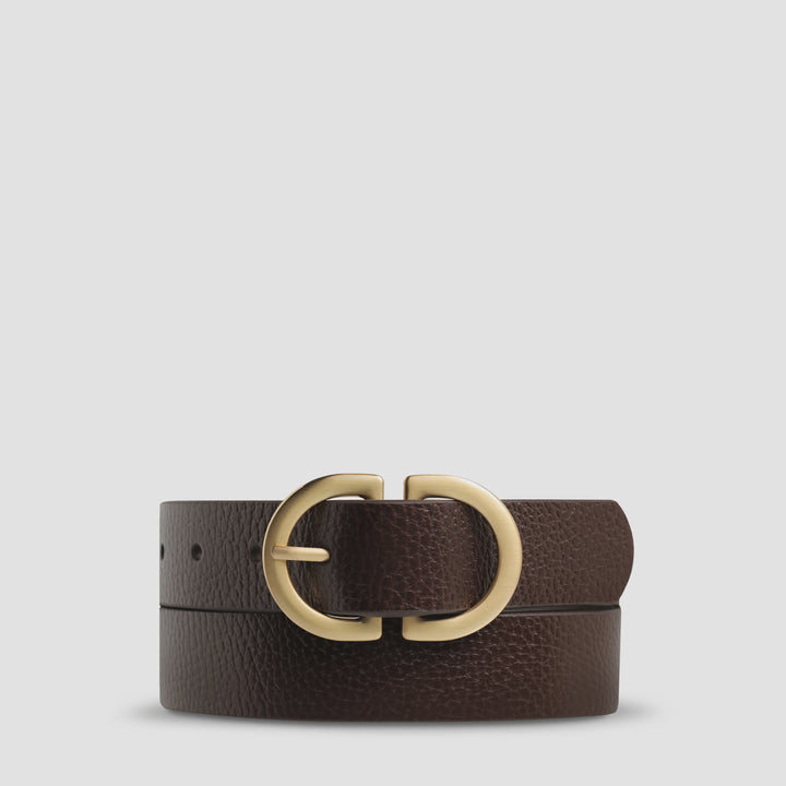 Status Anxiety In Reverse Belt - Chocolate/Gold