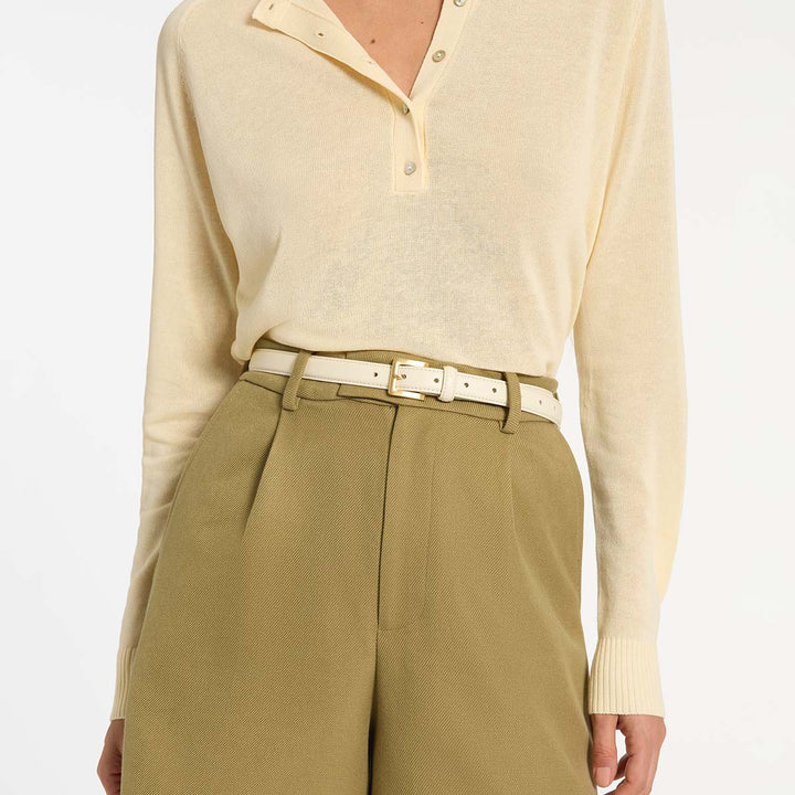 Status Anxiety In Your Eyes Belt - Ivory Nappa/Gold