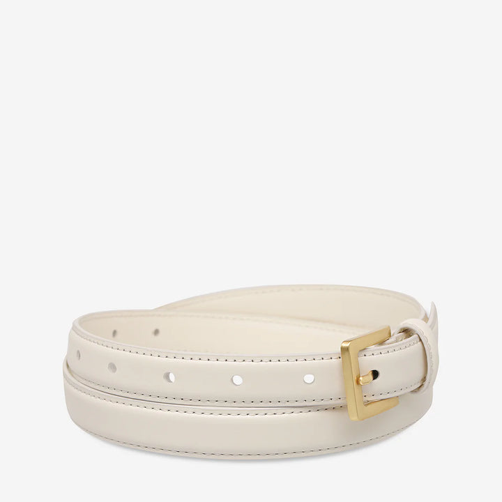 Status Anxiety In Your Eyes Belt - Ivory Nappa/Gold