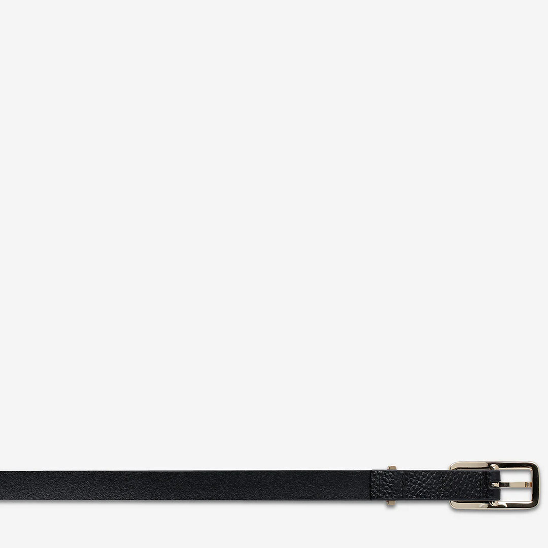 Status Anxiety Muse Leather Belt - Black/Gold