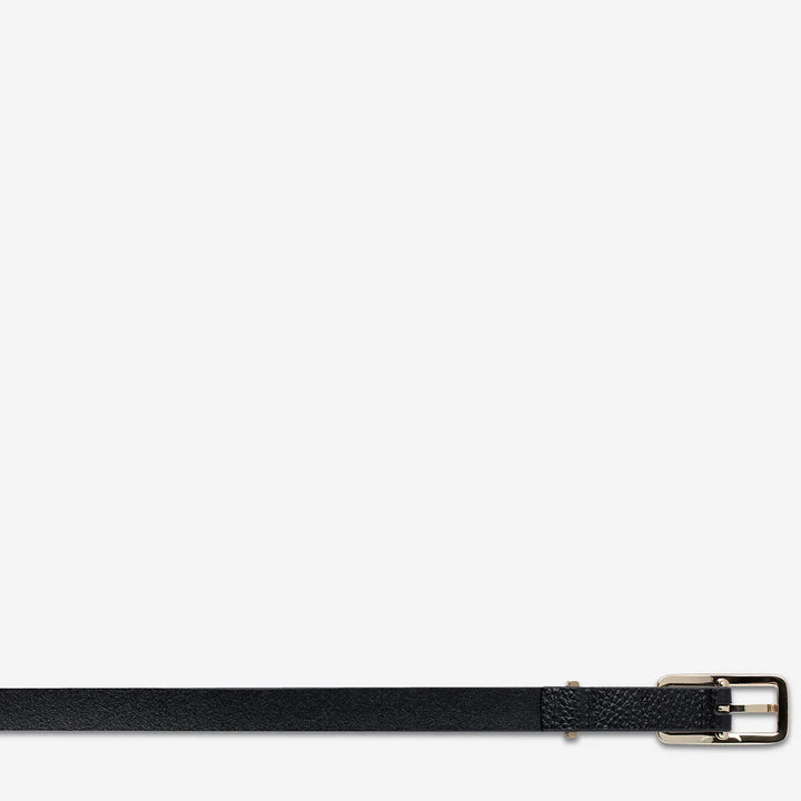 Status Anxiety Muse Leather Belt - Black/Gold