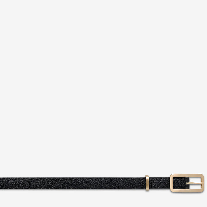 Status Anxiety Muse Leather Belt - Black/Gold