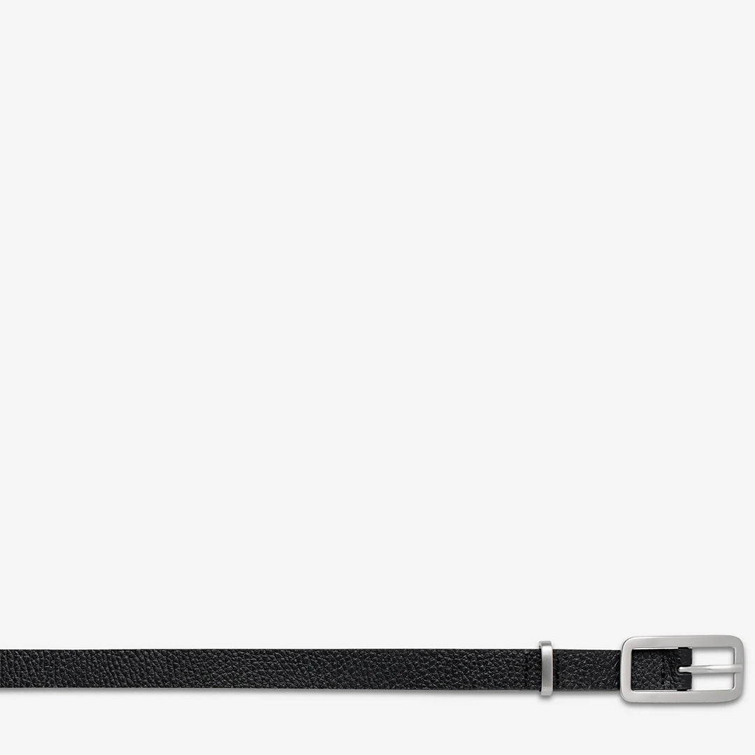 Status Anxiety Muse Leather Belt - Black/Silver