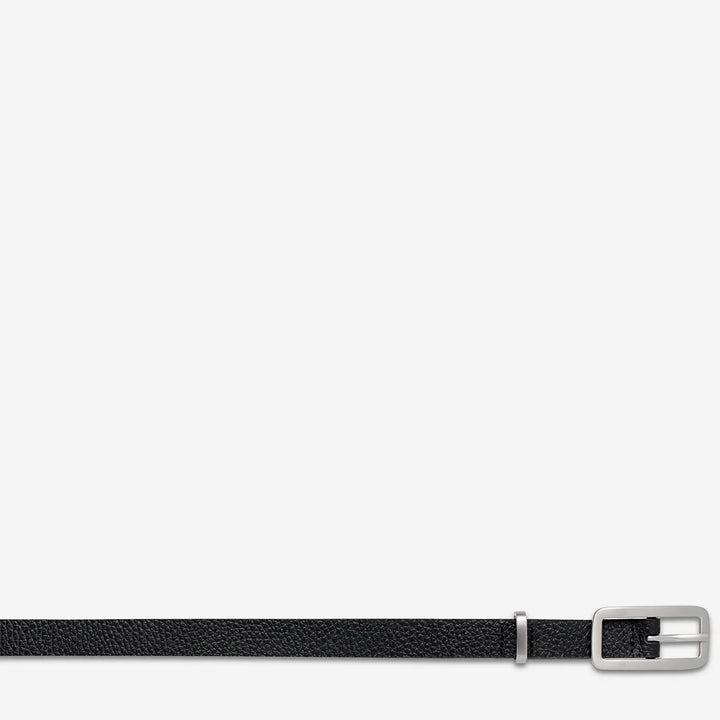 Status Anxiety Muse Leather Belt - Black/Silver