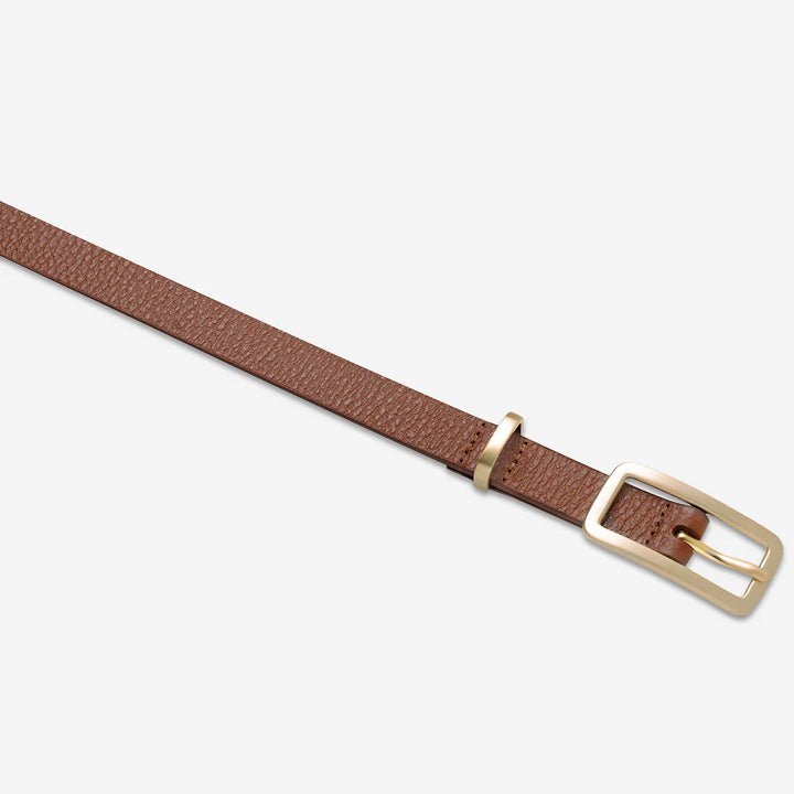 Status Anxiety Muse Leather Belt - Tan/Gold