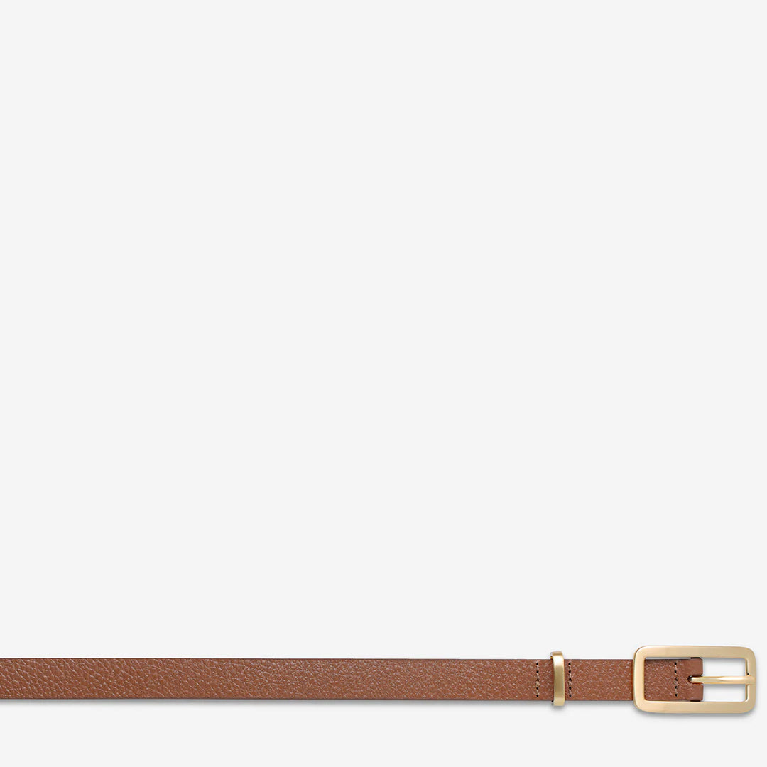 Status Anxiety Muse Leather Belt - Tan/Gold