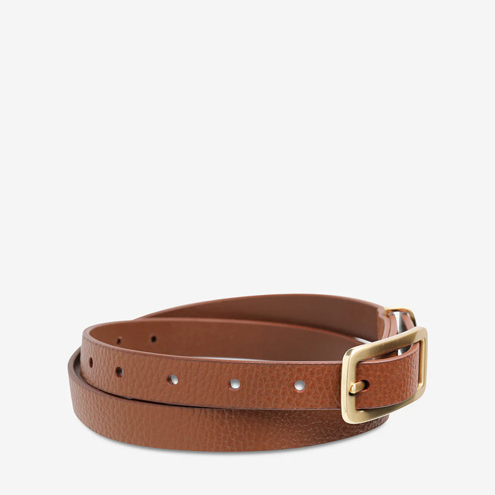 Status Anxiety Muse Leather Belt - Tan/Gold