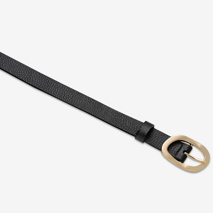 Status Anxiety Nocturne Leather Belt - Black/Gold