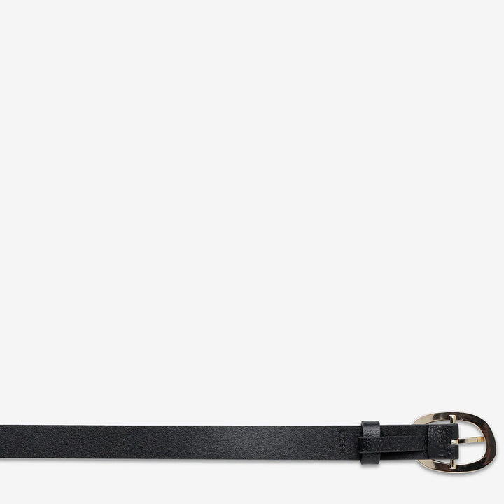Status Anxiety Nocturne Leather Belt - Black/Gold