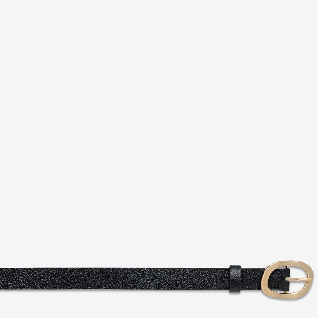 Status Anxiety Nocturne Leather Belt - Black/Gold