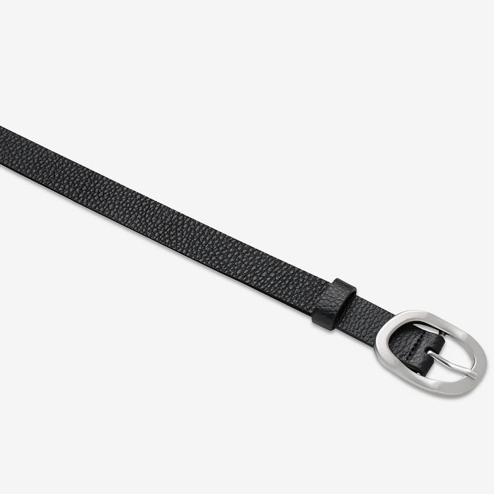 Status Anxiety Nocturne Leather Belt - Black/Silver