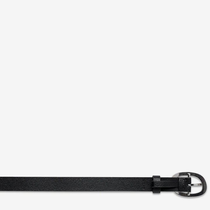 Status Anxiety Nocturne Leather Belt - Black/Silver