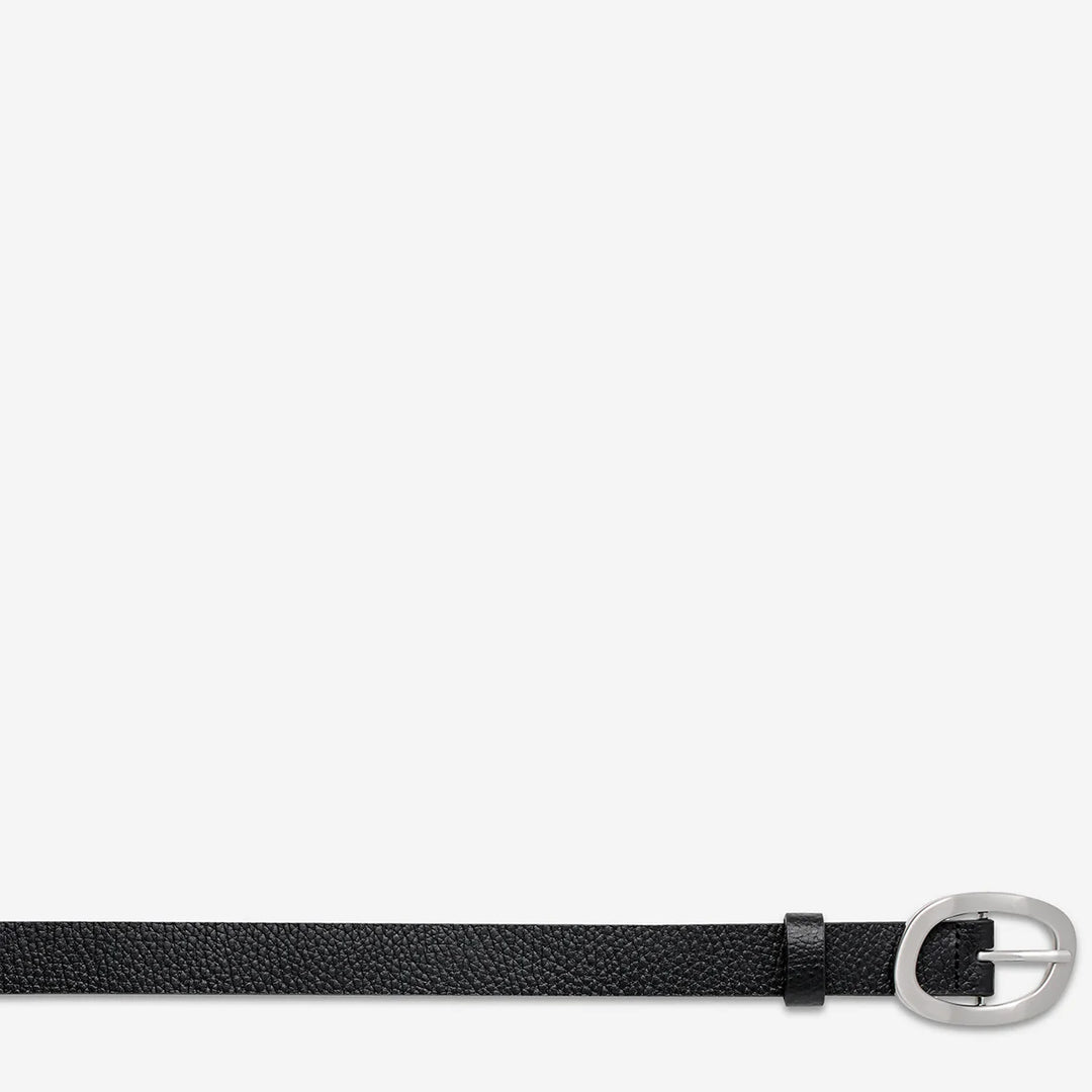 Status Anxiety Nocturne Leather Belt - Black/Silver