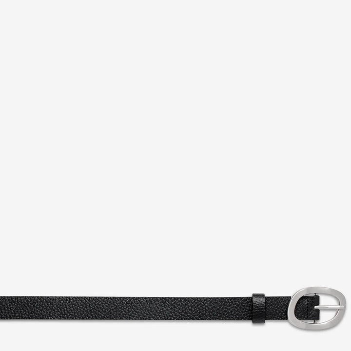Status Anxiety Nocturne Leather Belt - Black/Silver