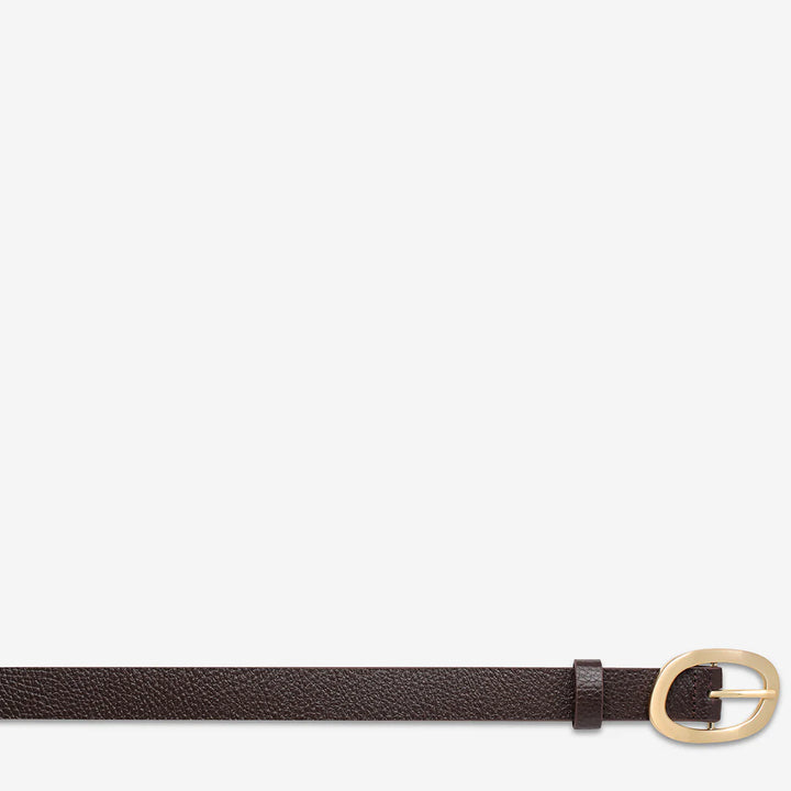Status Anxiety Nocturne Leather Belt - Choc/Gold