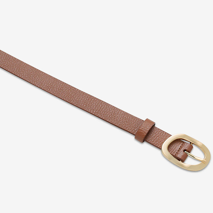 Status Anxiety Nocturne Leather Belt - Tan/Gold