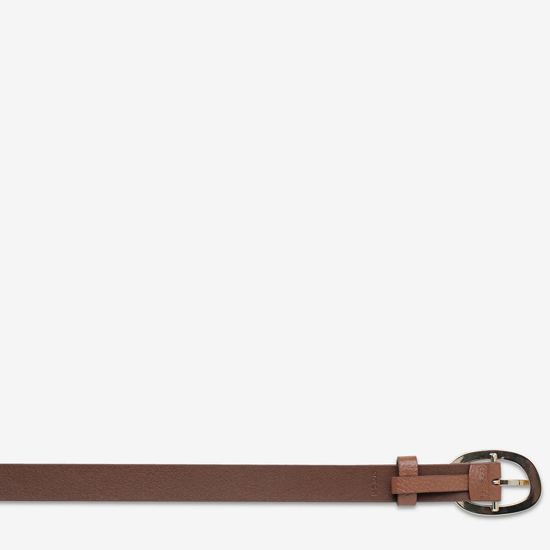 Status Anxiety Nocturne Leather Belt - Tan/Gold