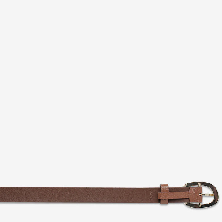 Status Anxiety Nocturne Leather Belt - Tan/Gold