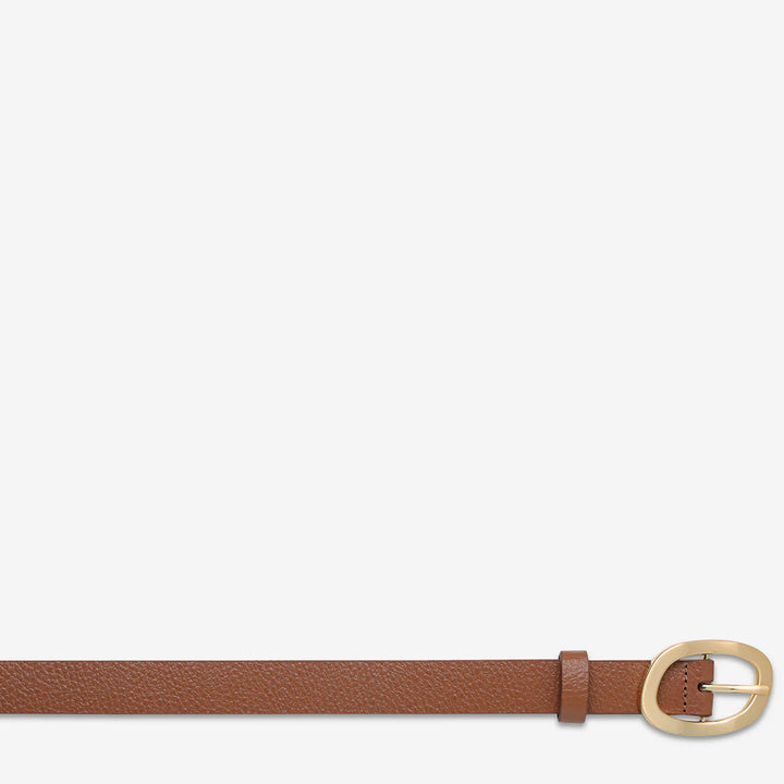 Status Anxiety Nocturne Leather Belt - Tan/Gold