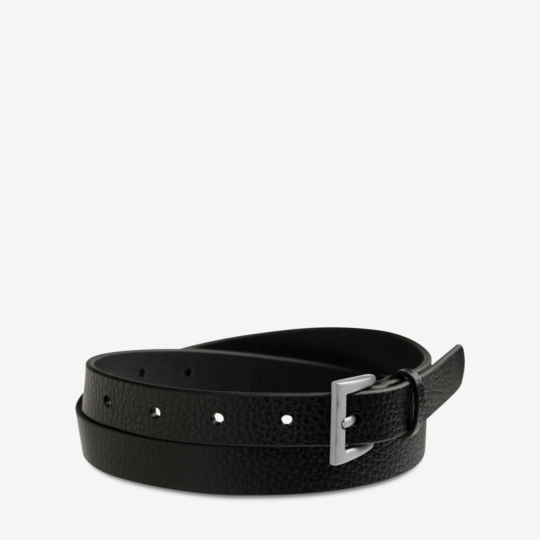 Status Anxiety Part Of Me Leather Belt - Black/Silver