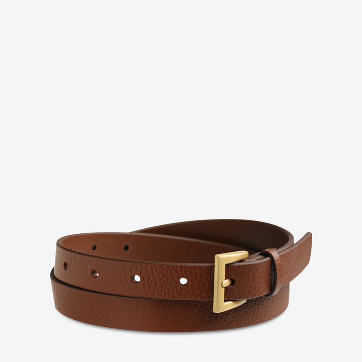 Status Anxiety Part Of Me Leather Belt - Tan/Gold