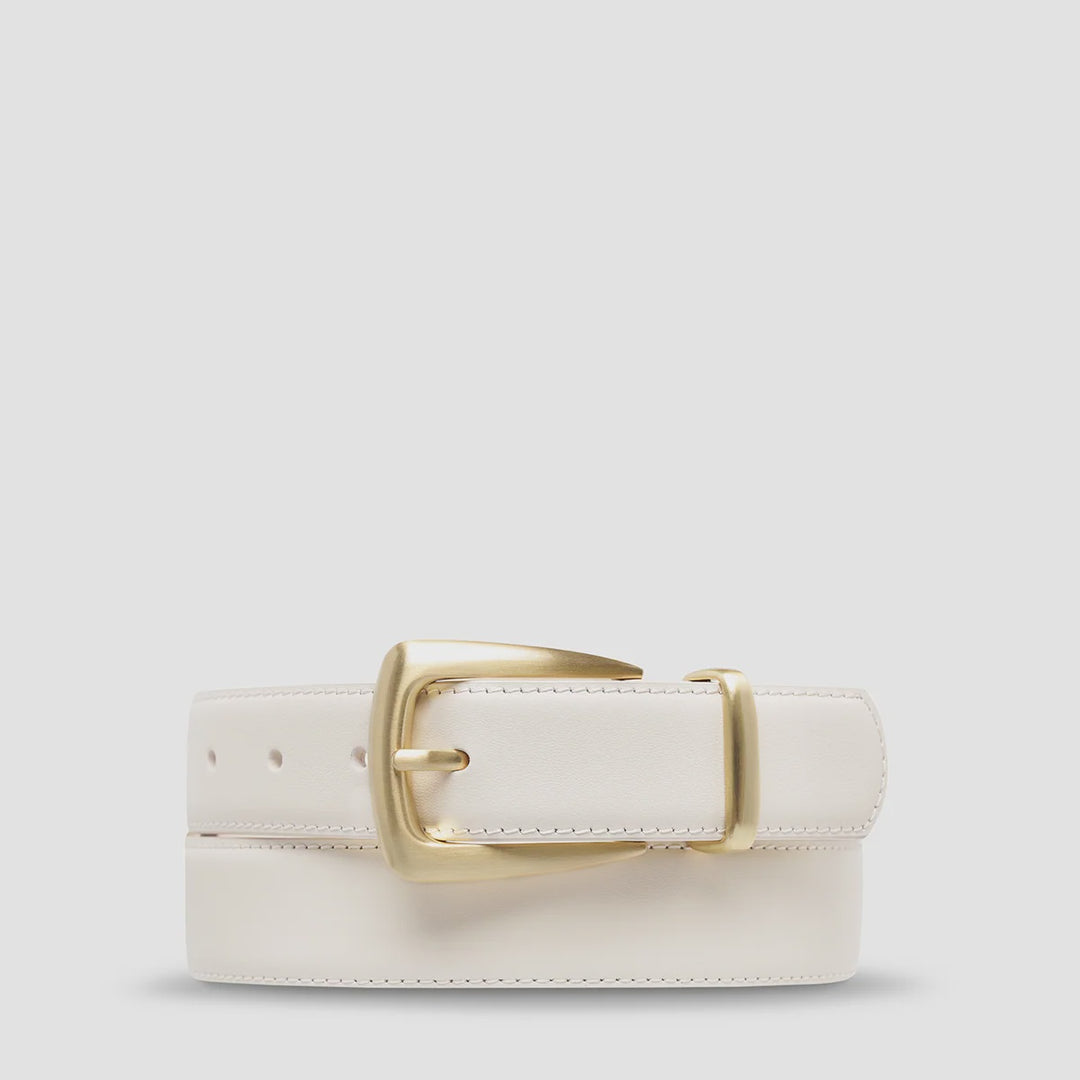 Status Anxiety Some Time Later Belt - Ivory Nappa/Gold