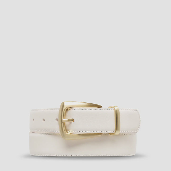Status Anxiety Some Time Later Belt - Ivory Nappa/Gold