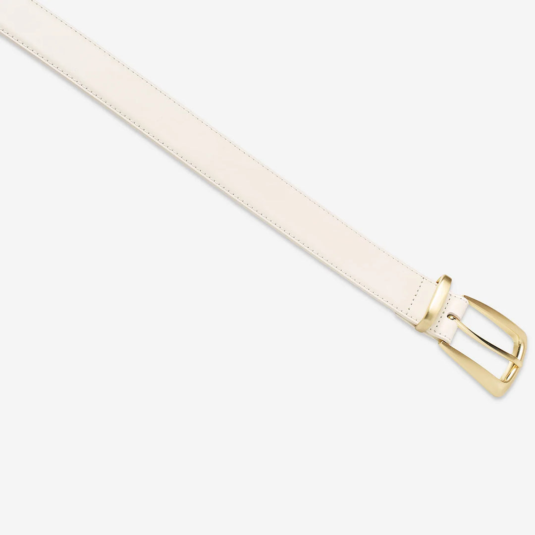 Status Anxiety Some Time Later Belt - Ivory Nappa/Gold