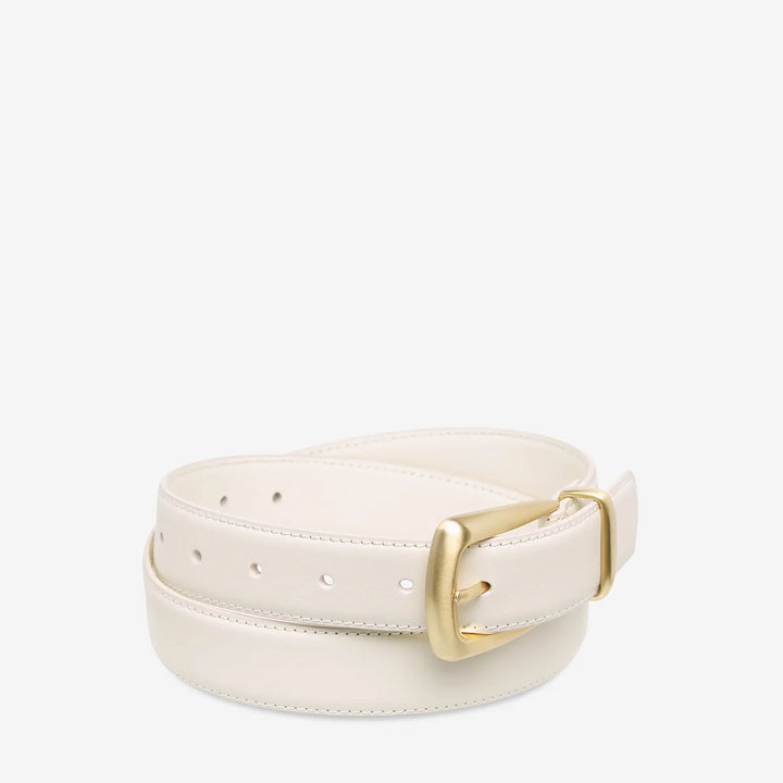 Status Anxiety Some Time Later Belt - Ivory Nappa/Gold